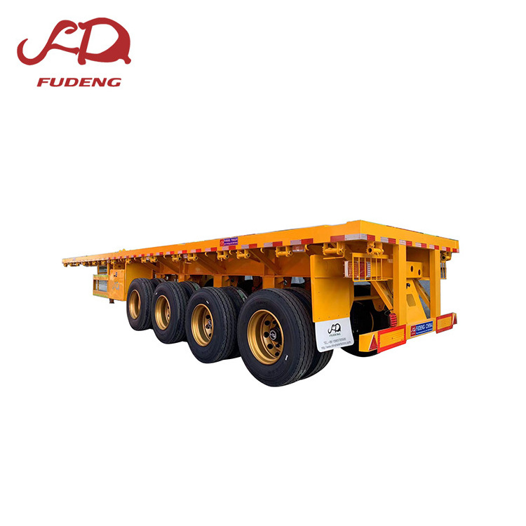 Good Price New Flat Bed Trailers 4axle container carrier Flat Semi Trailer High Quality For customer