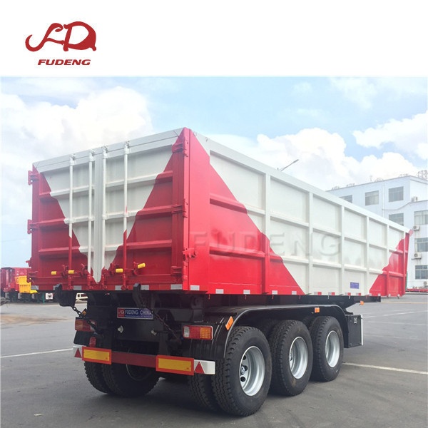 3 4 5 axles square shape customized end dumper trailer 60T front hydraulic lifting rear tipper dump semi trailer