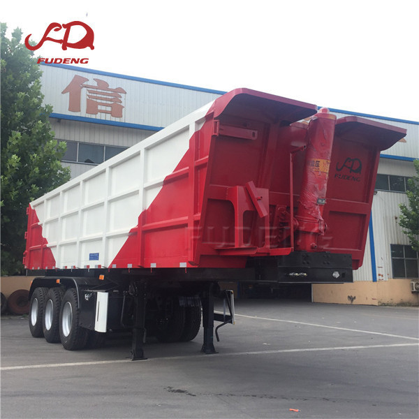 3 4 5 axles square shape customized end dumper trailer 60T front hydraulic lifting rear tipper dump semi trailer