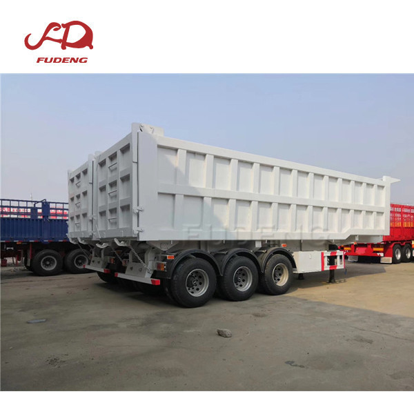 Factory direct sale 3 axles 45 cbm side tipper dump 80 ton tipping truck trailer  for Hauling Bauxite Mineral for sale