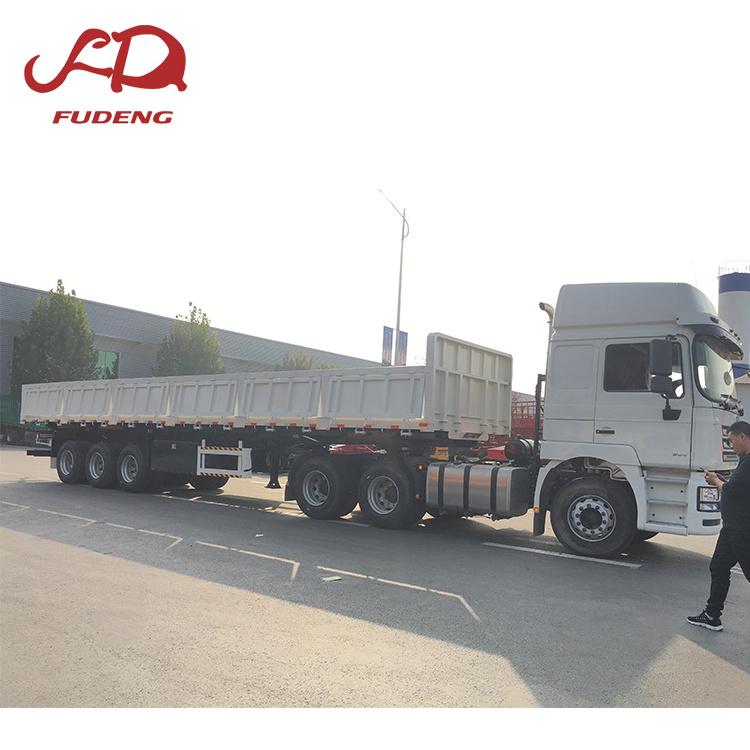 Brand New 20m3 square shape tipper truck trailer 3axles grain transport side tipping semi-trailers customized