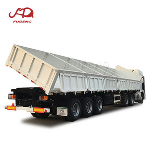 Factory direct sale 3 axles 45 cbm side tipper dump 80 ton tipping truck trailer  for Hauling Bauxite Mineral for sale