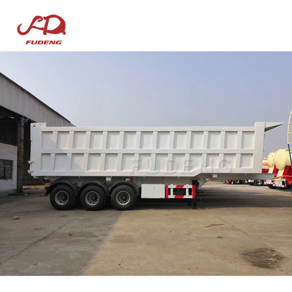 Factory direct sale 3 axles 45 cbm side tipper dump 80 ton tipping truck trailer  for Hauling Bauxite Mineral for sale