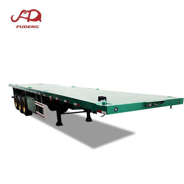 flatbed flat deck semi trailer 3 axles 40ft transport of bulk goods cargo container carrier high bed trailer long pan trailer