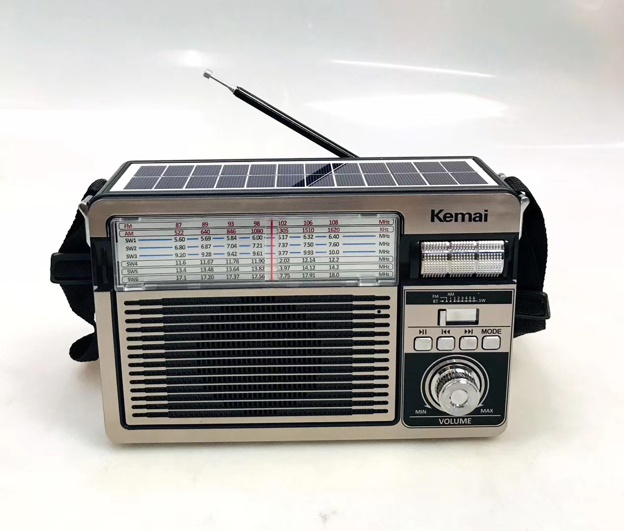 Kemai MD-515BT-S FM AM SW 3 Band With Solar With Light Rechargeable Radio With USB SD TF Mp3 Player