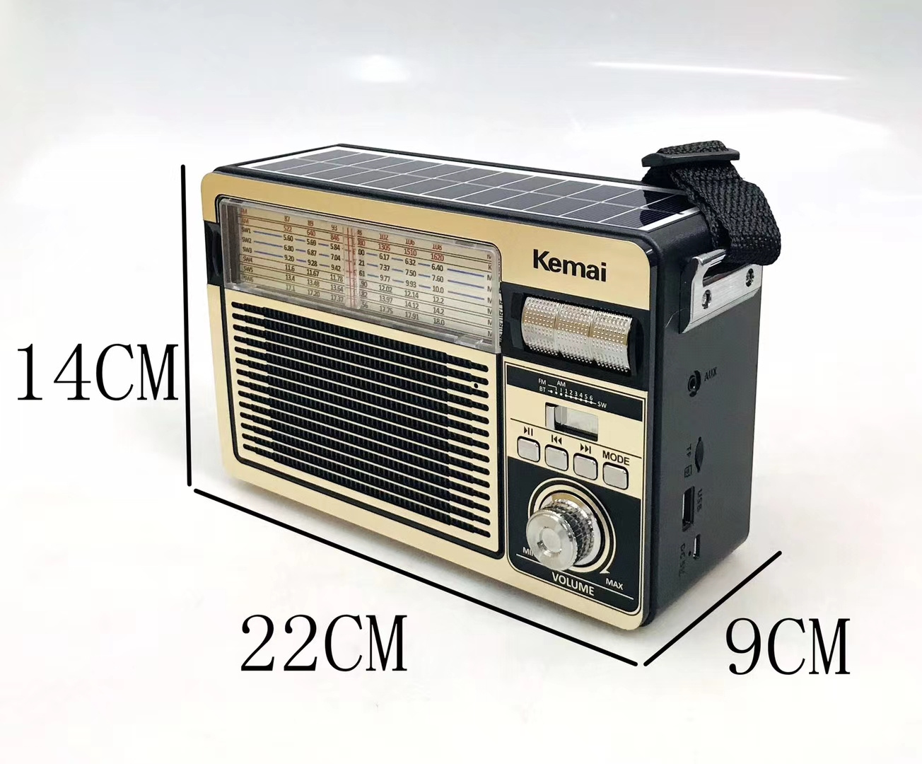 Kemai MD-515BT-S FM AM SW 3 Band With Solar With Light Rechargeable Radio With USB SD TF Mp3 Player