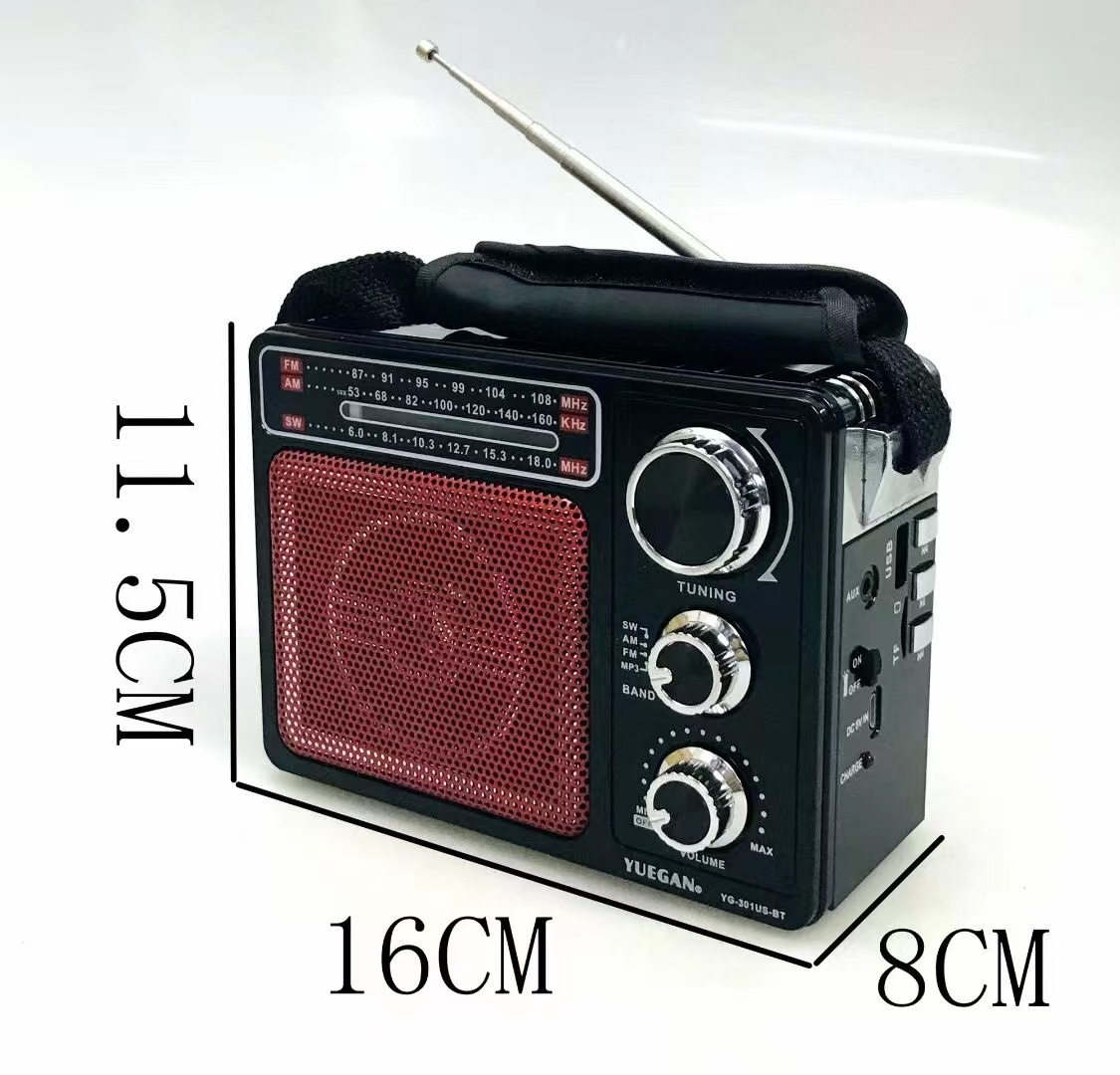 YG-301US-BT Retro Design Battery Operated Am Fm Sw Shortwave Transistor Portable  Receiver Radios Portatiles