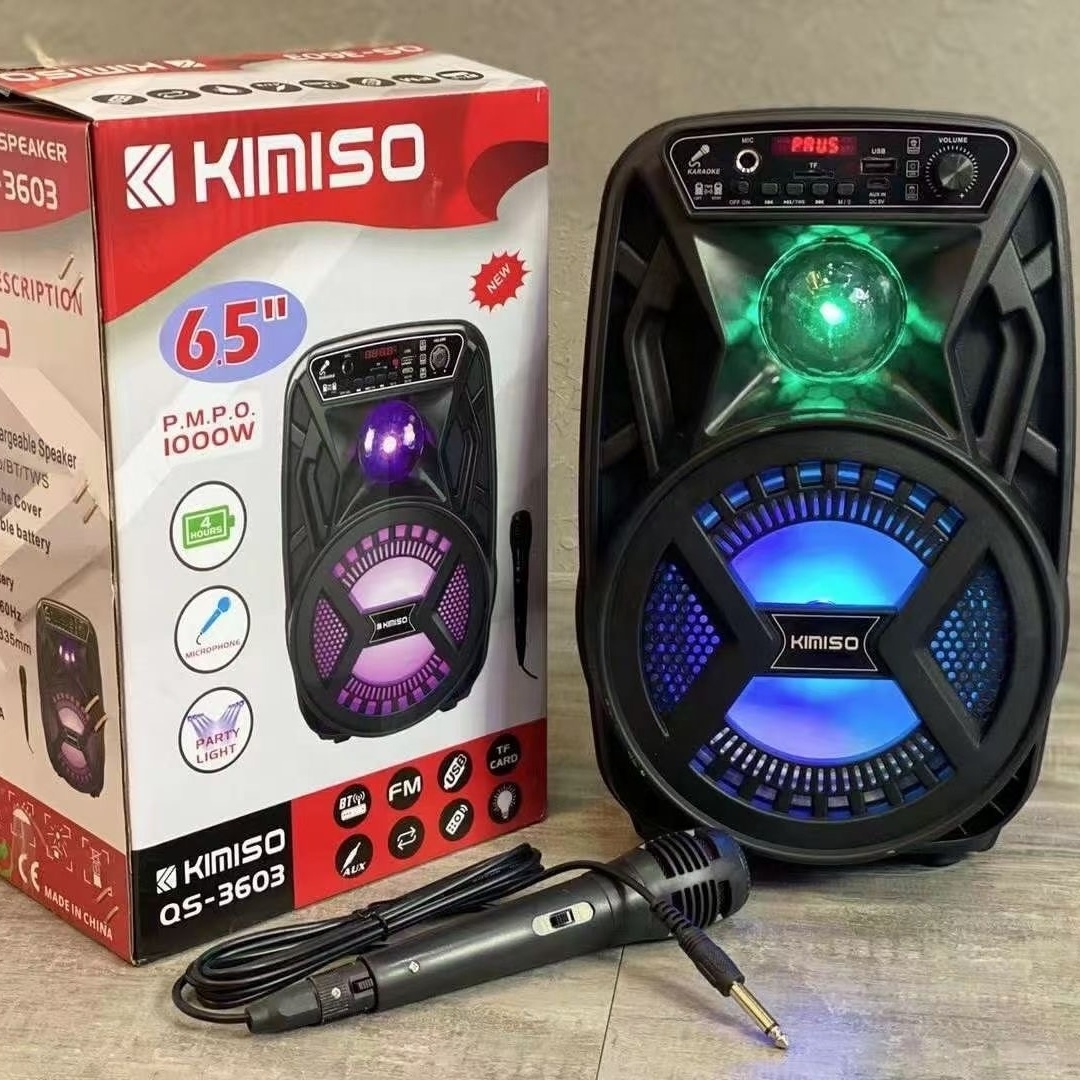 KIMISO QS-3603 6.5 Inch Speaker Outdoor Portable Trolley Speaker kimiso 3603 DJ Speaker With Disco Light