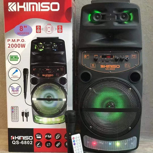 QS6802 8 Inch Outdoor Portable Trolley Speaker DJ Speaker System With LED Light KIMISO Blue Tooth Speaker