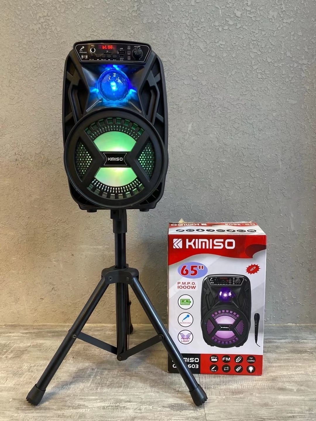 KIMISO QS-3603 6.5 Inch Speaker Outdoor Portable Trolley Speaker kimiso 3603 DJ Speaker With Disco Light