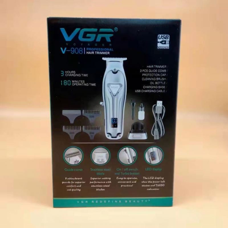 VGR V-908 New Design Rechargeable Hair Clipper Cordless Electric Hair Trimmer vgr 908 Professional Barber Hair Clipper