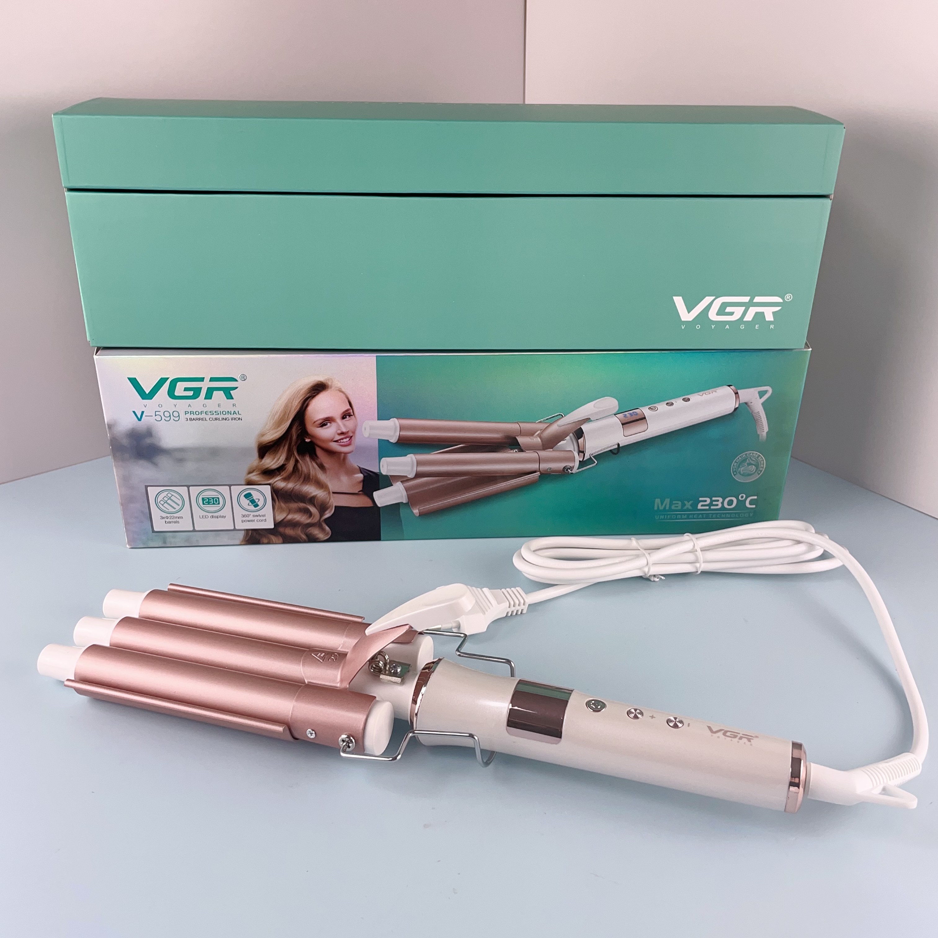 Vgr V-599 Professional Hair Curling Iron Electric Ceramic Coating Automatic Hair Curler Rotating