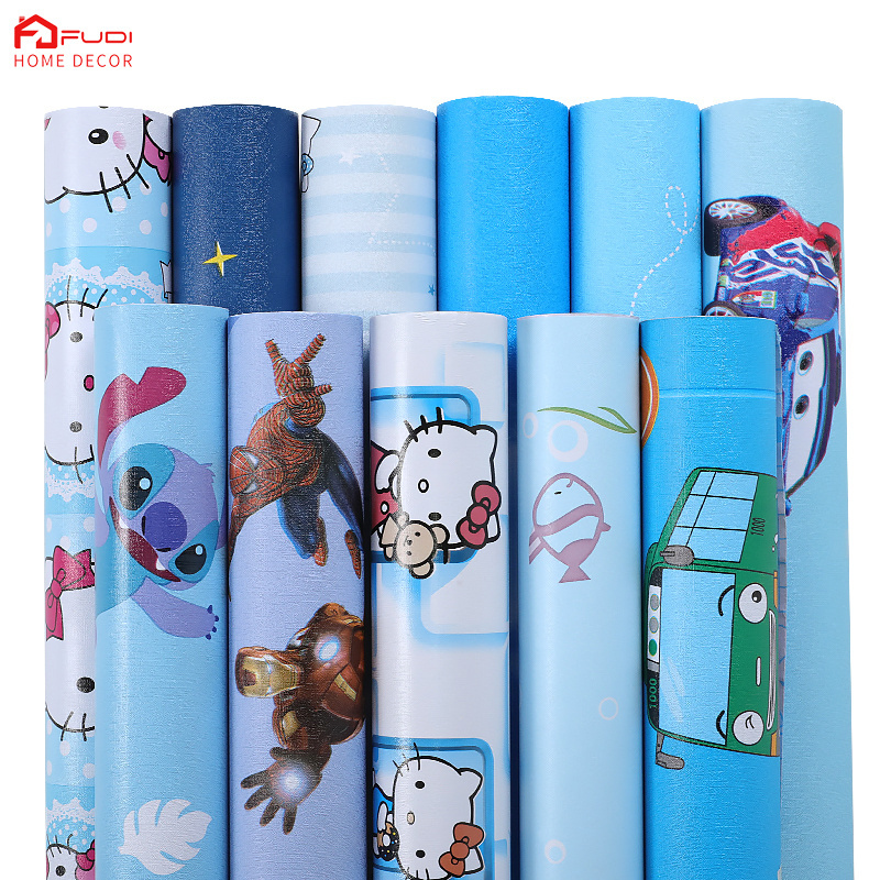 Modern 3d Self-adhesive Kids Wallpaper PVC Waterproof Decorative Film Living Room Peel and stick wallpapers home decoration