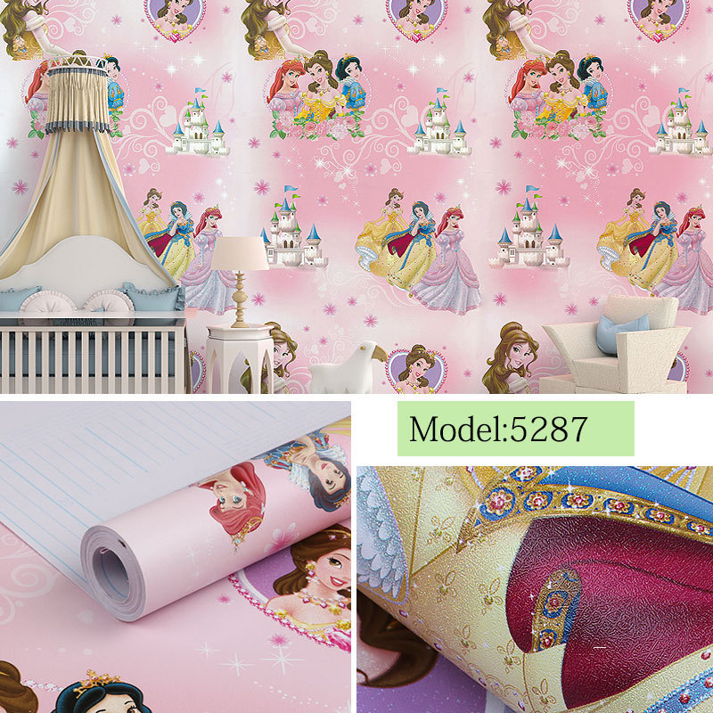 High quality pink space jungle floral self adhesive wallpaper for kids room