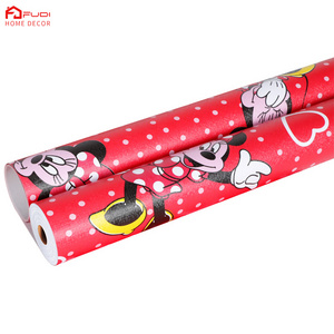 Cartoon Mickey Mouse patterned PVC waterproof wallpaper for kid'S  room and kindergarten