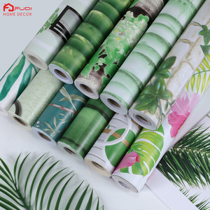 Rural style self adhesive PVC natural flower wallpaper home decor wall stickers