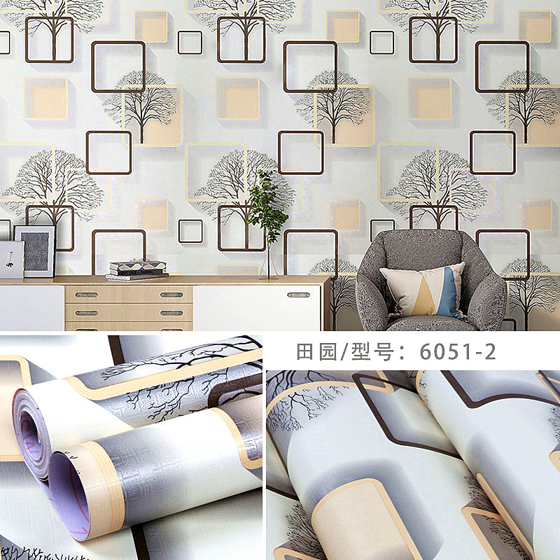 Rural style self adhesive PVC natural flower wallpaper home decor wall stickers