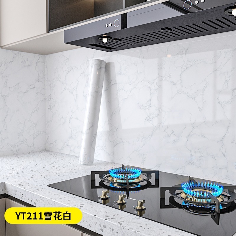 New 10m waterproof marble kitchen  self adhesive oil proof sticker refrigerator furniture renovation Wall Sticker