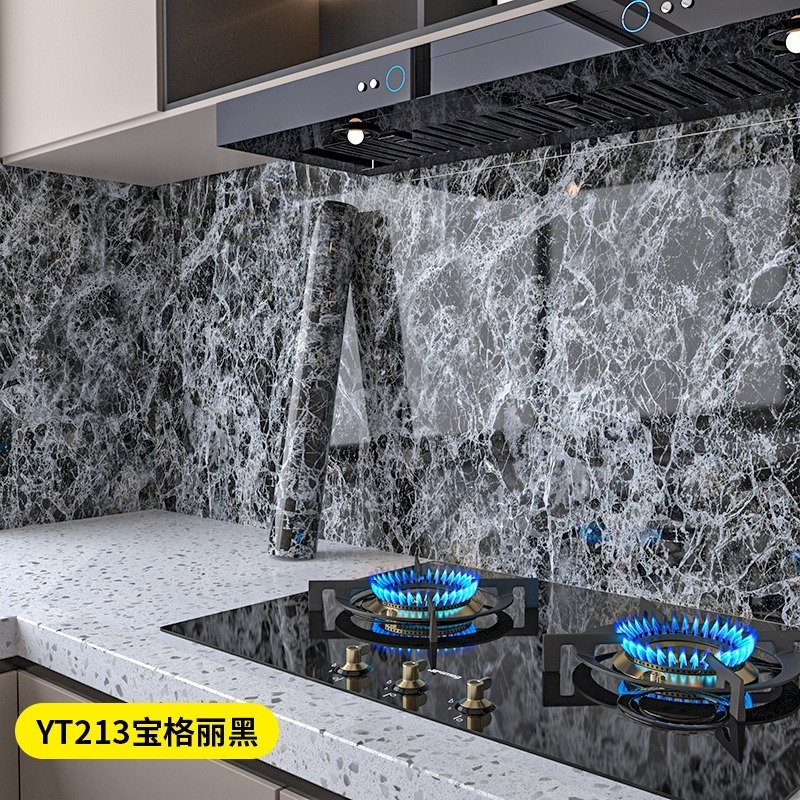 New 10m waterproof marble kitchen  self adhesive oil proof sticker refrigerator furniture renovation Wall Sticker