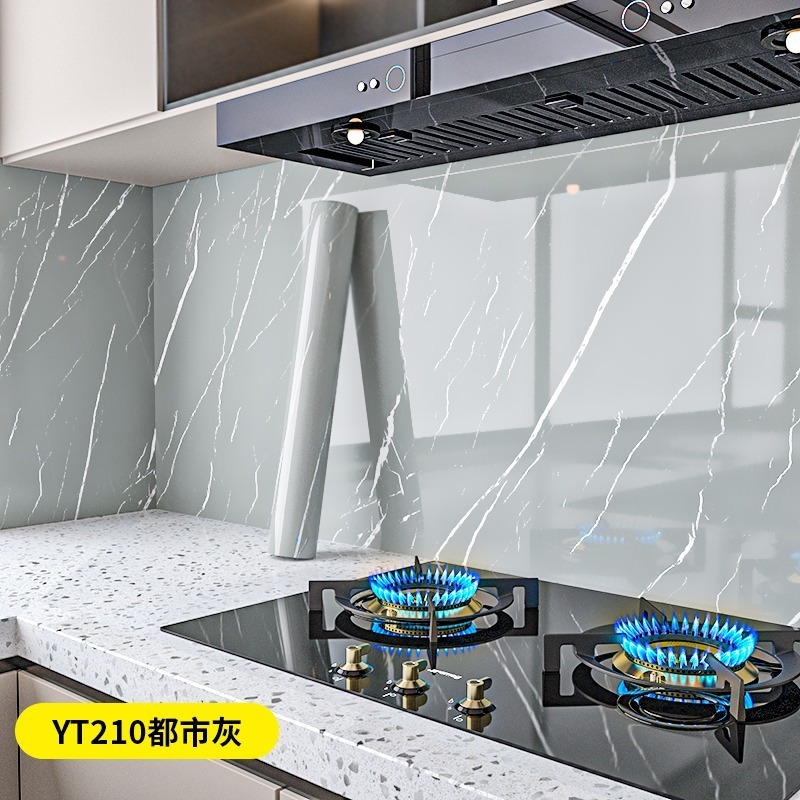 New 10m waterproof marble kitchen  self adhesive oil proof sticker refrigerator furniture renovation Wall Sticker