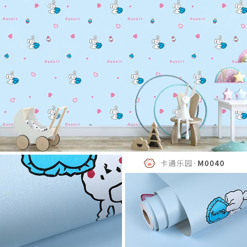 PVC self-adhesive wallpaper cartoon children's baby room design waterproof wallpaper stickers