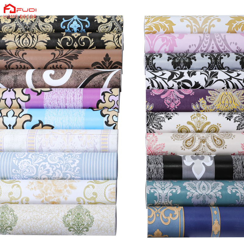 Europe style big flower design self adhesive 0.45*10m pvc wallpaper