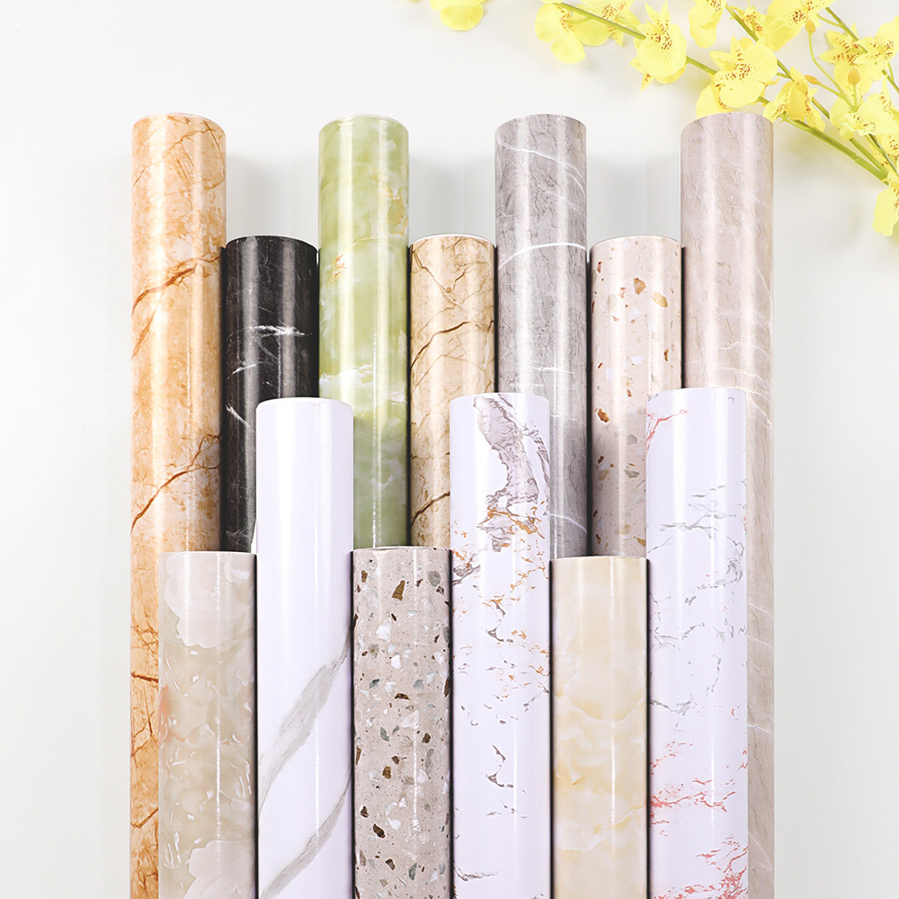 Pvc self-adhesive waterproof wallpaper marble floor tiles murals bathroom non-slip wall paper 3d flooring home decor stickers