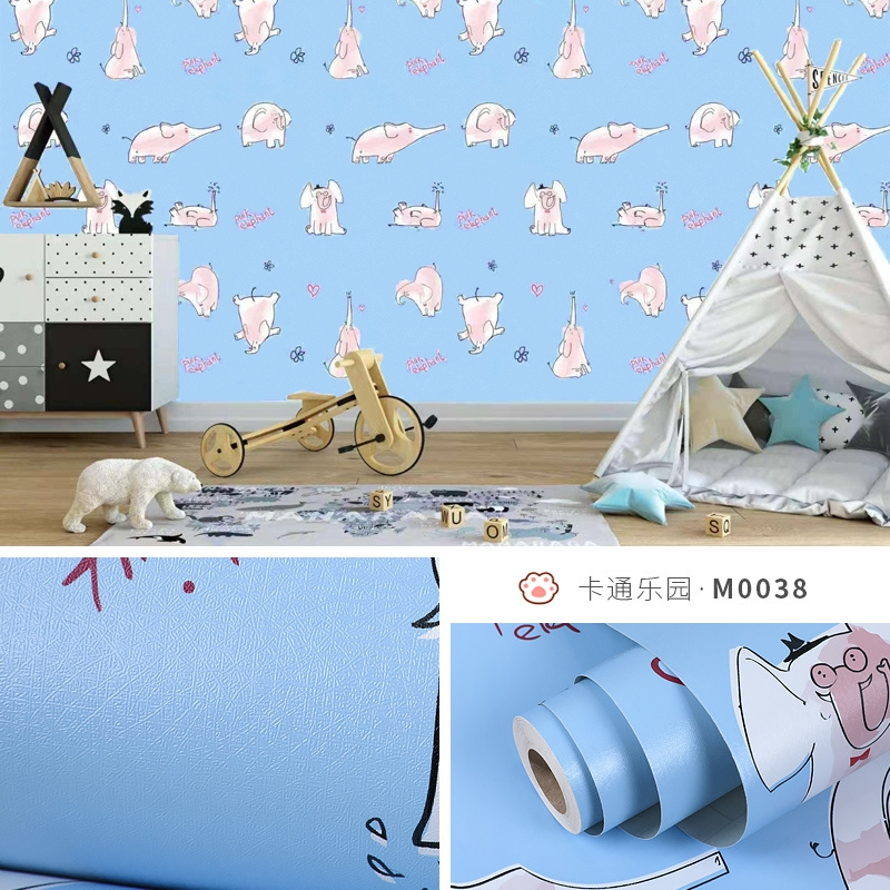 PVC self-adhesive wallpaper cartoon children's baby room design waterproof wallpaper stickers