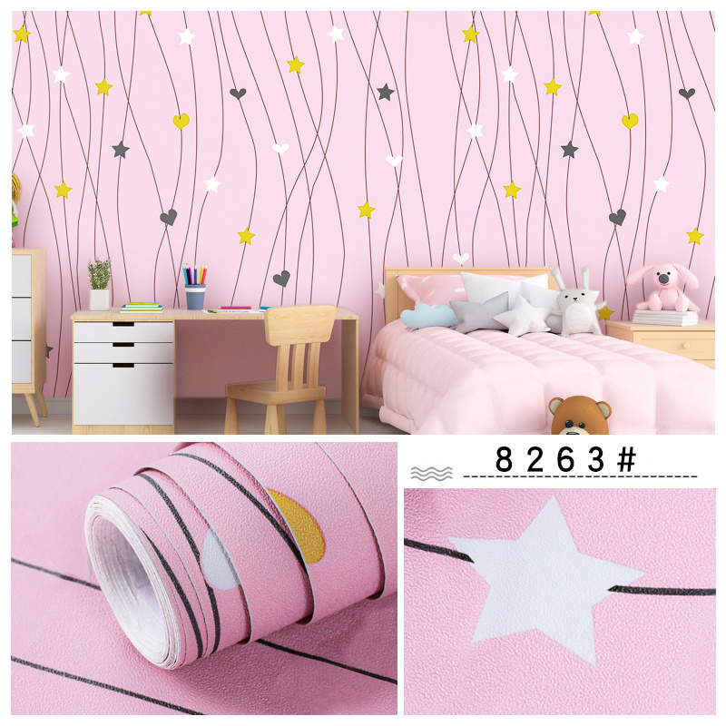 Modern PVC self-adhesive wallpaper 3D Kids home decoration living room wallpaper designs peel and stick