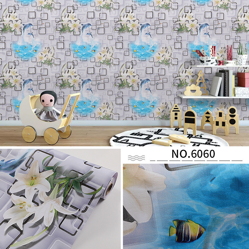 Home decor 3d kids mermaid decorative girl bedroom wallpaper for baby nursery