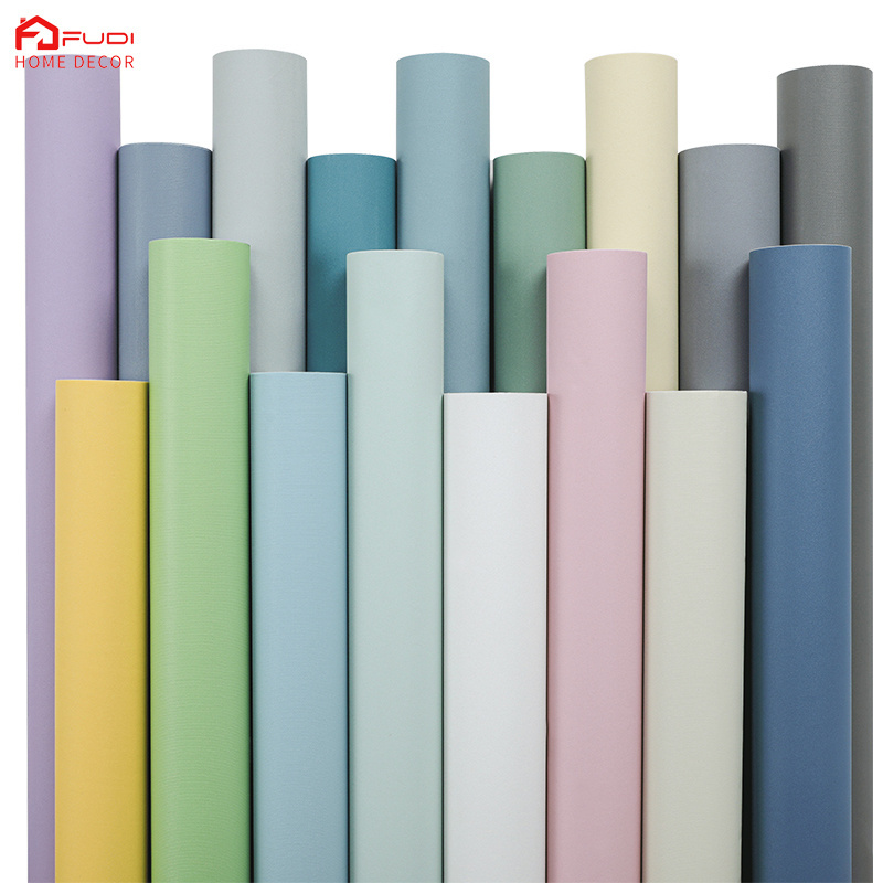 Pure color wallpaper plain pvc waterproof self-adhesive wallpaper bedroom dormitory desktop furniture wall sticker