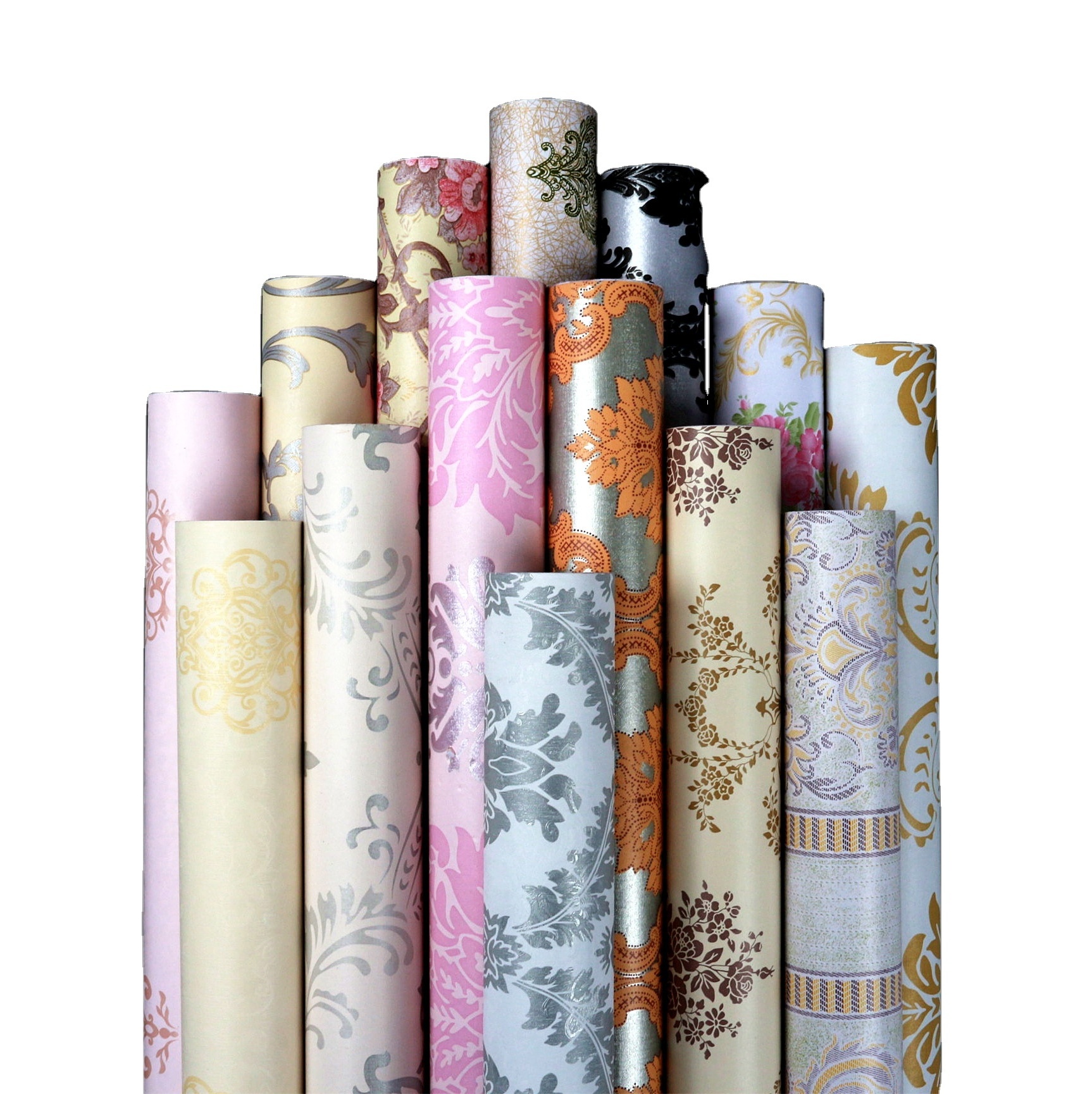 Europe style big flower design self adhesive 0.45*10m pvc wallpaper