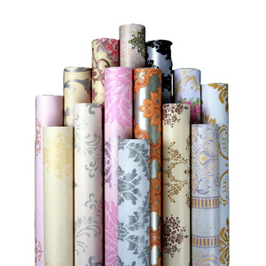 Europe style big flower design self adhesive 0.45*10m pvc wallpaper