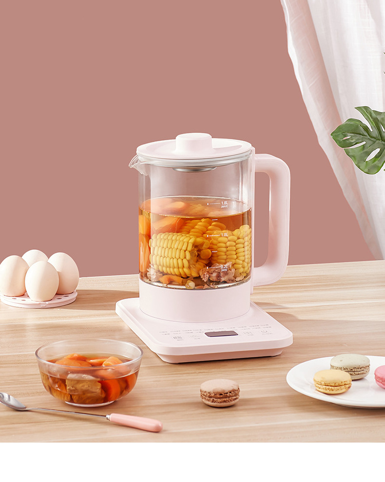 High-quality health pot boiling water stew soup multifunctional automatic translucent glass pot