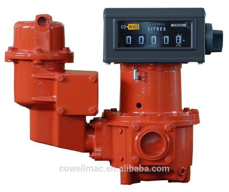 digital FMC smith Meter fuel oil PD rotary vane flow meter with printer