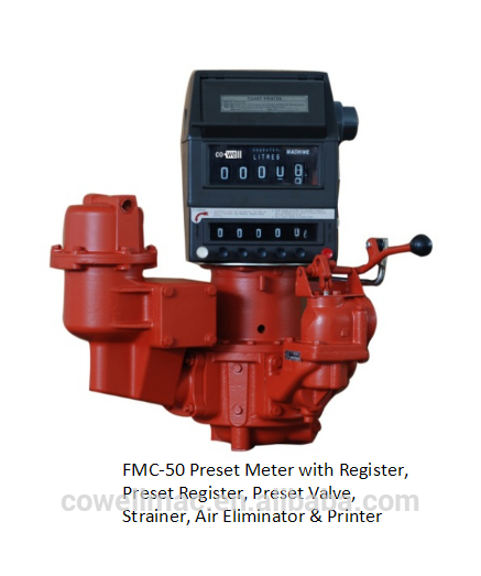 digital FMC smith Meter fuel oil PD rotary vane flow meter with printer