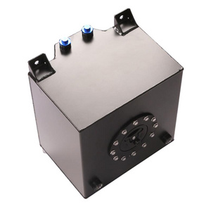 5 Gallons Car modified car fuel tank without sensor 20L 5Gallons aluminum alloy Silver and Black plastic cover