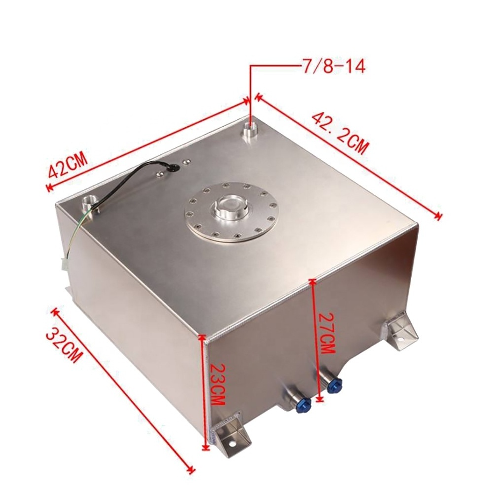 Car modified car fuel tank with sensor 40L 10 Gallons  aluminum alloy OC-1018-40/OC-1017-40 Silver aluminum cover