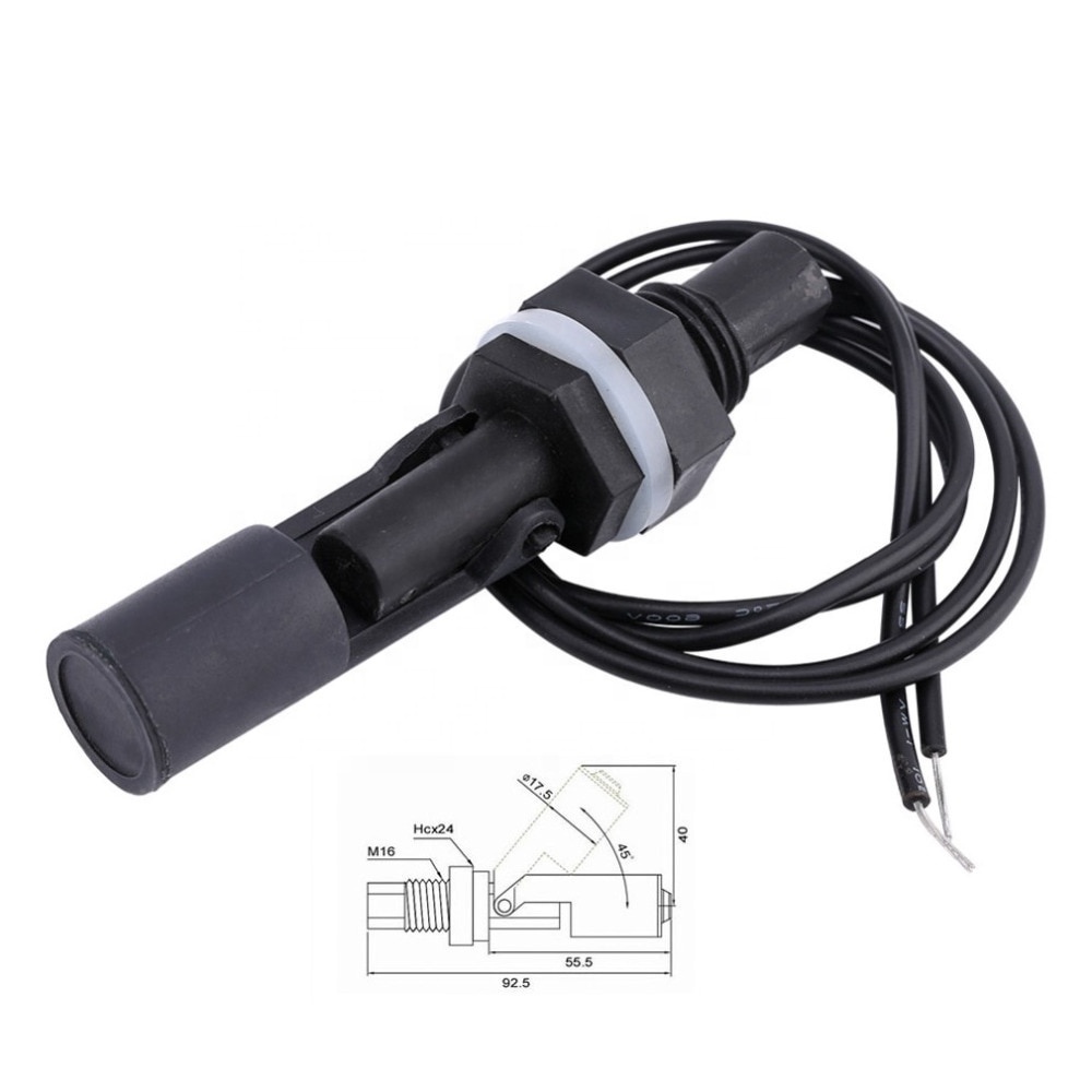 Black Lower Limit Controller Liquid Level Cable Float Switch Water Horizontal Float Switch