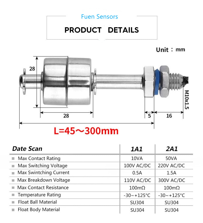 Water Level Indicator Sensor Tank Float Switch Float Level Tank Mounted Gauge Fuel Level Sensor