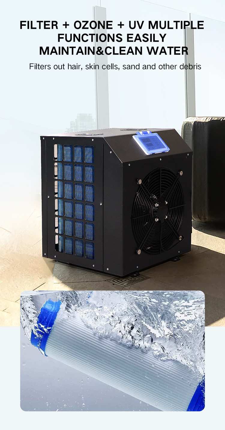 Cold Bath Spa chiller 1HP Water Spa Chiller Heater Cooling System Cold Plunge Tub Chiller with Filter