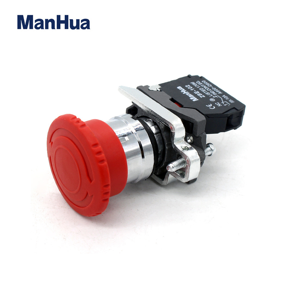 ManHua XB4-BS542 Urgent Stop Red Mushroom NO/NC turn to release push button switch