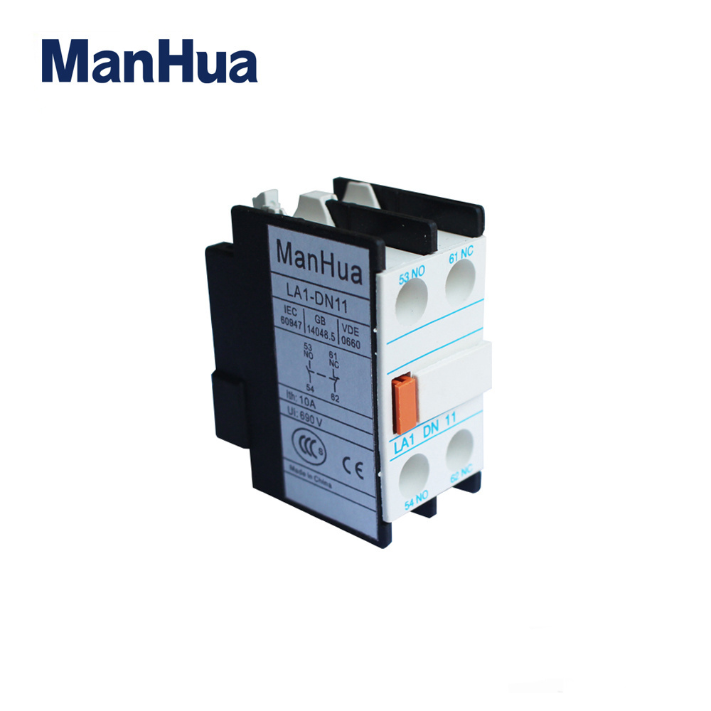 Manhua LA1-DN11 10A 690V  AC magnetic contactor top mounted Auxiliary contact block