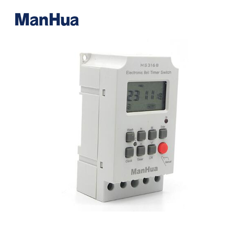 Manhua  MS316B 68 ON 230VAC 25A 50/60Hz programmable timer switch school bell time controller