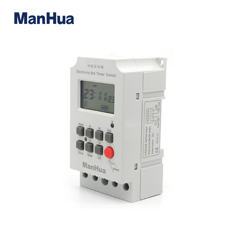 Manhua  MS316B 68 ON 230VAC 25A 50/60Hz programmable timer switch school bell time controller