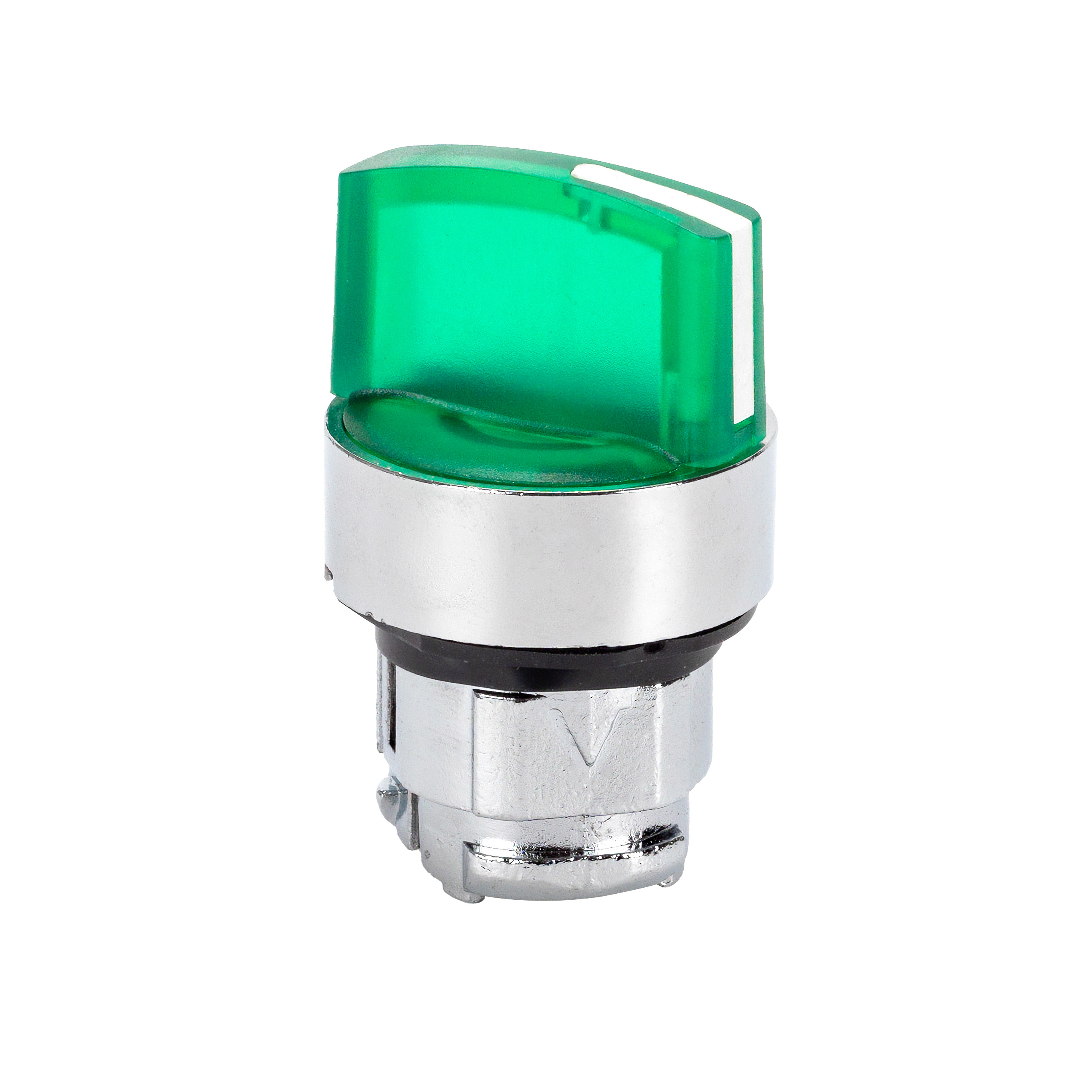 ManHua Head for Illuminated Selector Switch for XB4 Metal Green Handle 2 Positions 22mm Universal LED