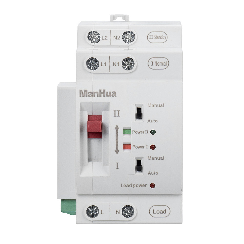 Manhua 2P AC 220V 63A 2 Poles Mini Household ATS Dual Power Automatic Transfer Switch for Home Use  Pc Class