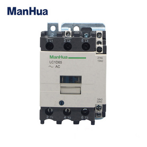 ManHua AC Contactor LC1-D65 Three Pole With 1NO+1NC Auxiliary Contact Block