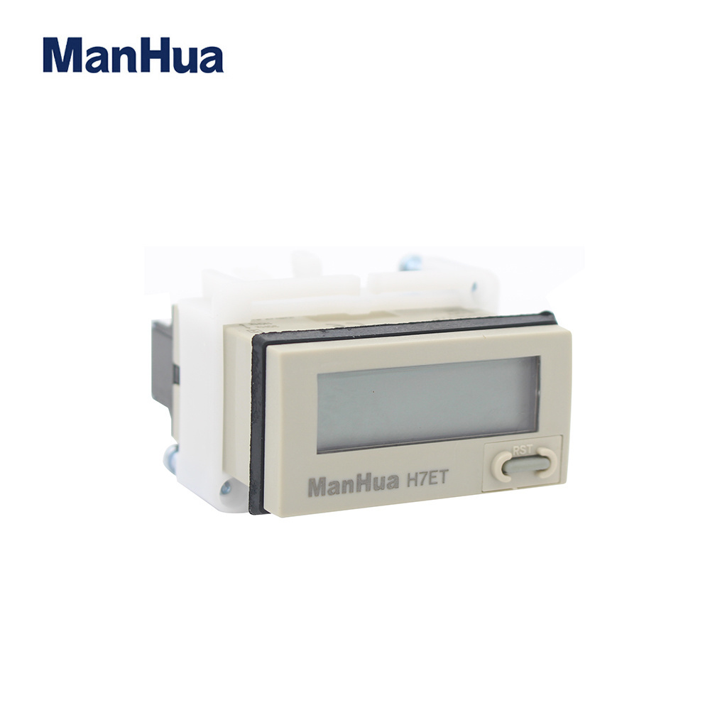 ManHua AC24-380V Digital Display H7ET Hour Meter Lcd Timer Mechanical Industrial Hour Meter Counter On Panel