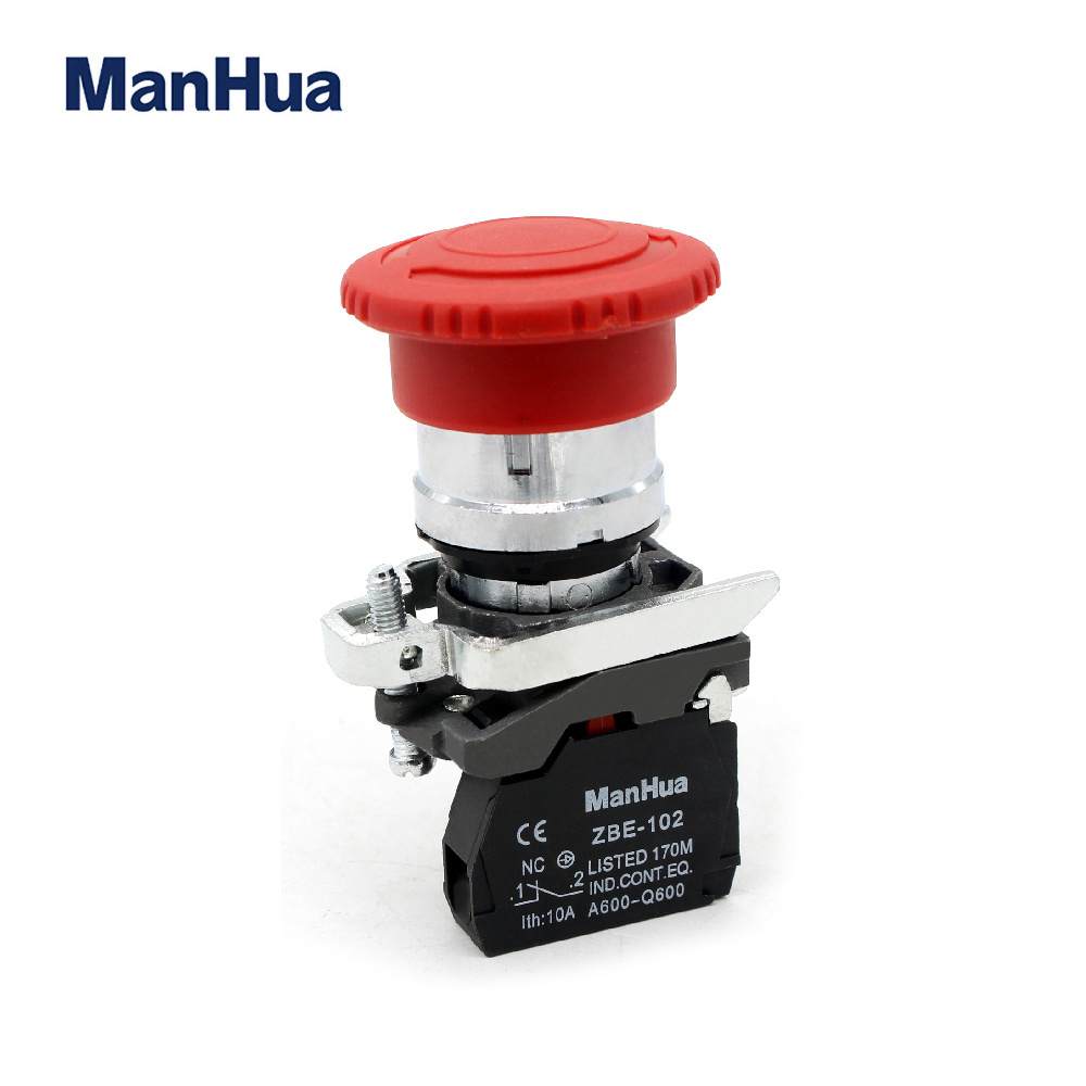 ManHua XB4-BS542 Urgent Stop Red Mushroom NO/NC turn to release push button switch